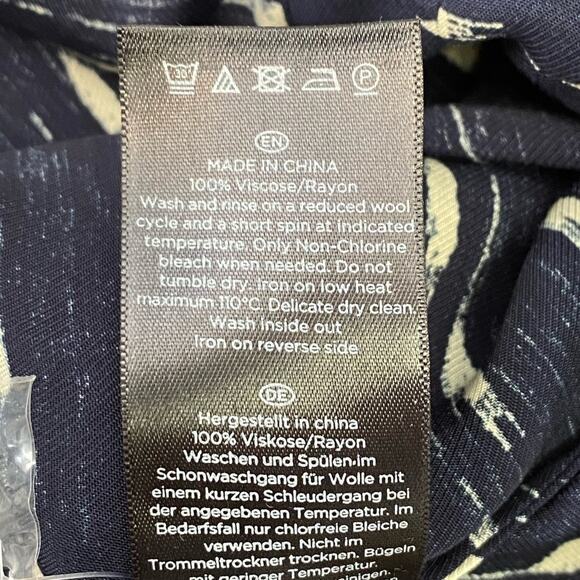 Hobbs London Popover Tie Neck Long Sleeve Blouse Navy 6 NWOT - Picture 9 of 12